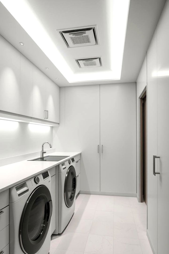 Minimalist Flush Mount Fixtures - 22 Laundry Room Lighting Ideas