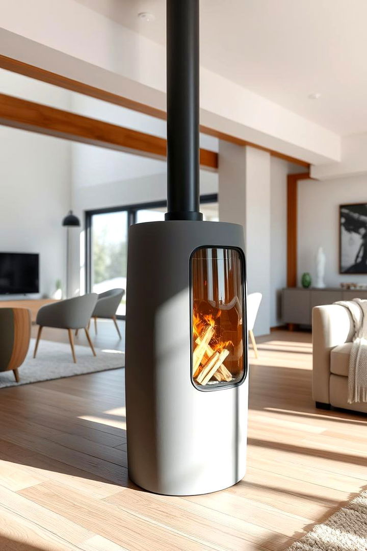 Minimalist Freestanding Log Burner - 22 Log Burner Ideas