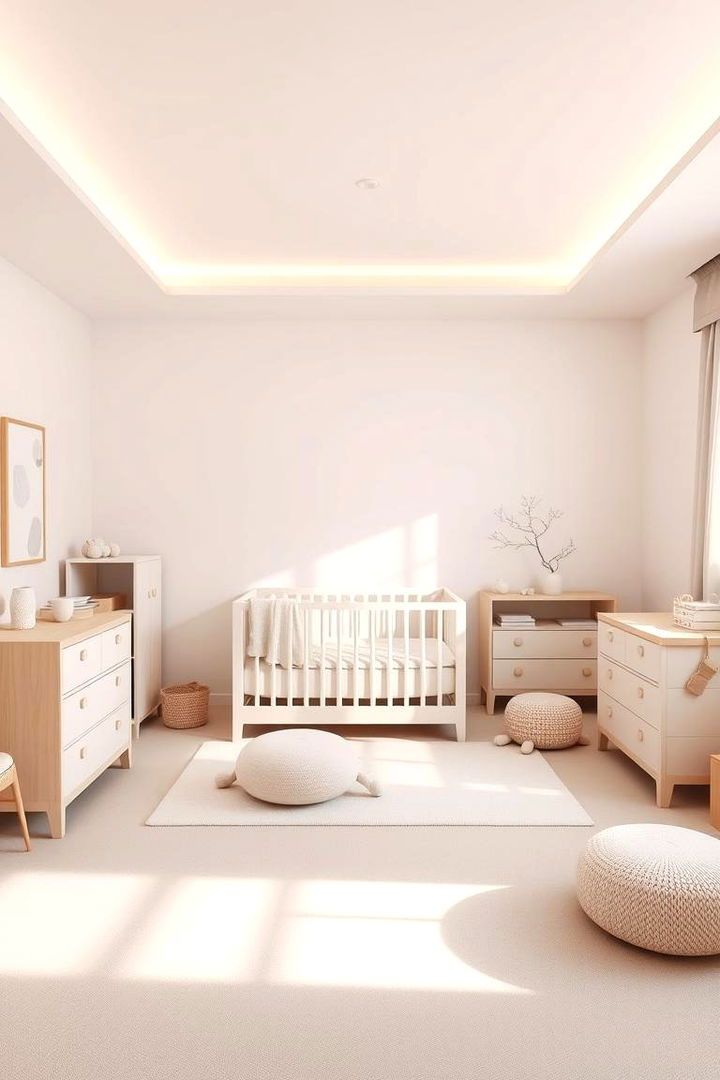 Minimalist Furniture Layouts - 22 Neutral Nursery Ideas