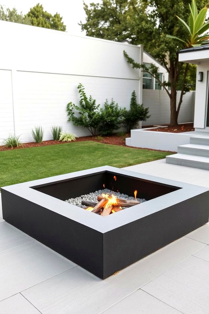 Minimalist Geometric Design - 22 Backyard Fire Pit Ideas Landscaping