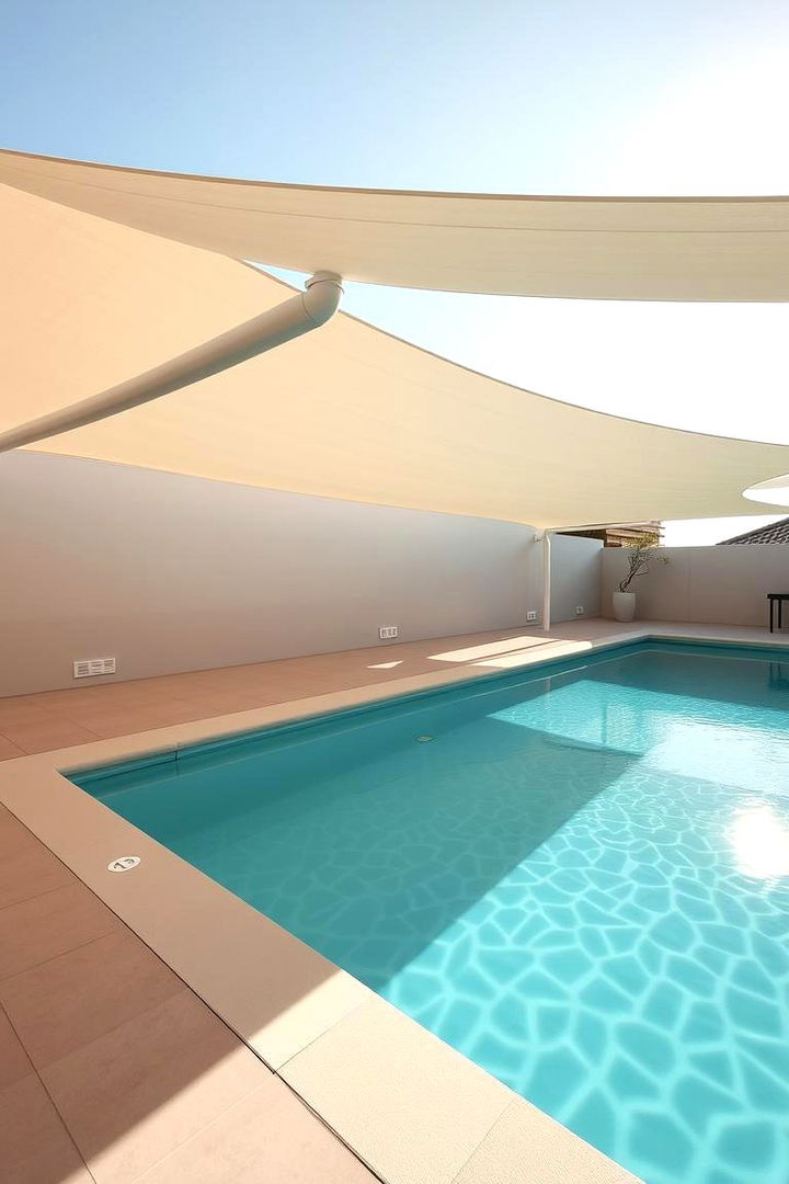 Minimalist Geometric Pattern Shades - 22 Pool Shade Ideas