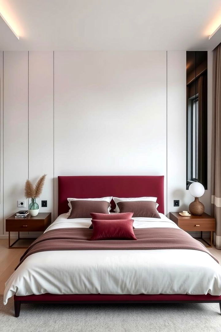 Minimalist Glam Touches - 22 Burgundy Bedroom Ideas
