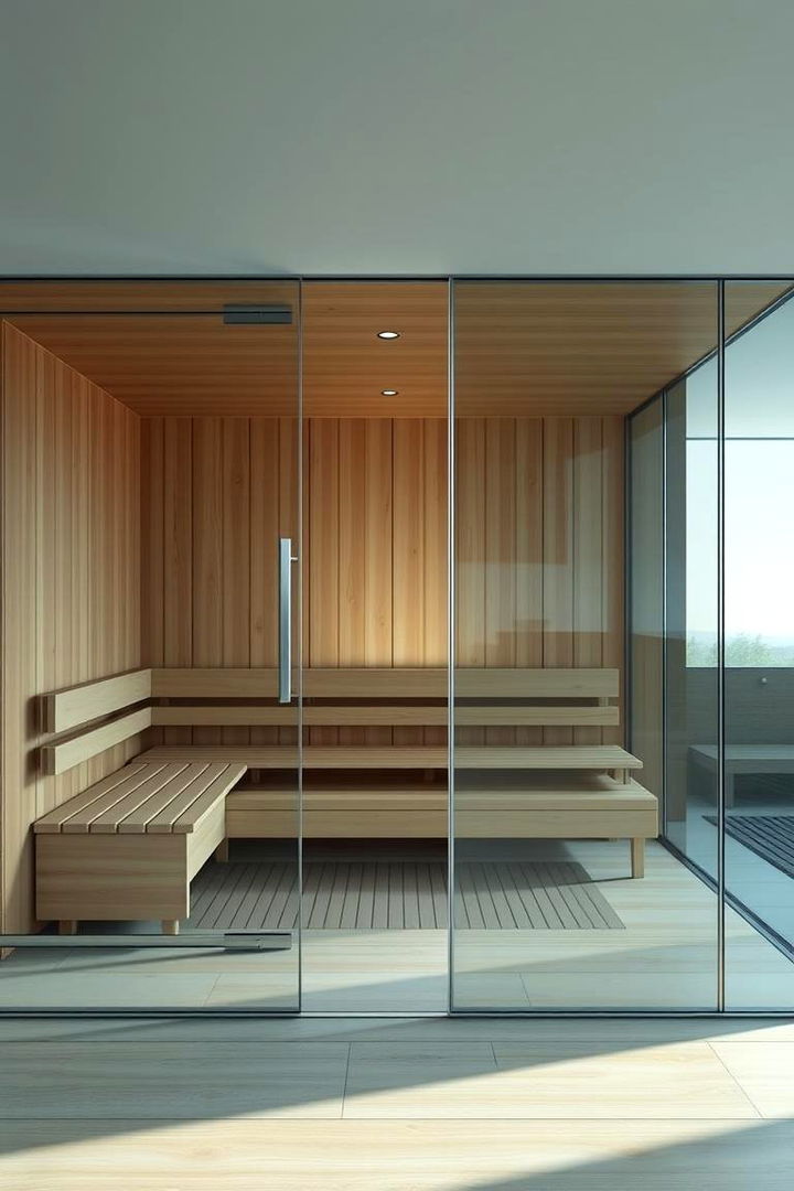 Minimalist Glass Enclosure Sauna - 22 Outdoor Sauna Ideas