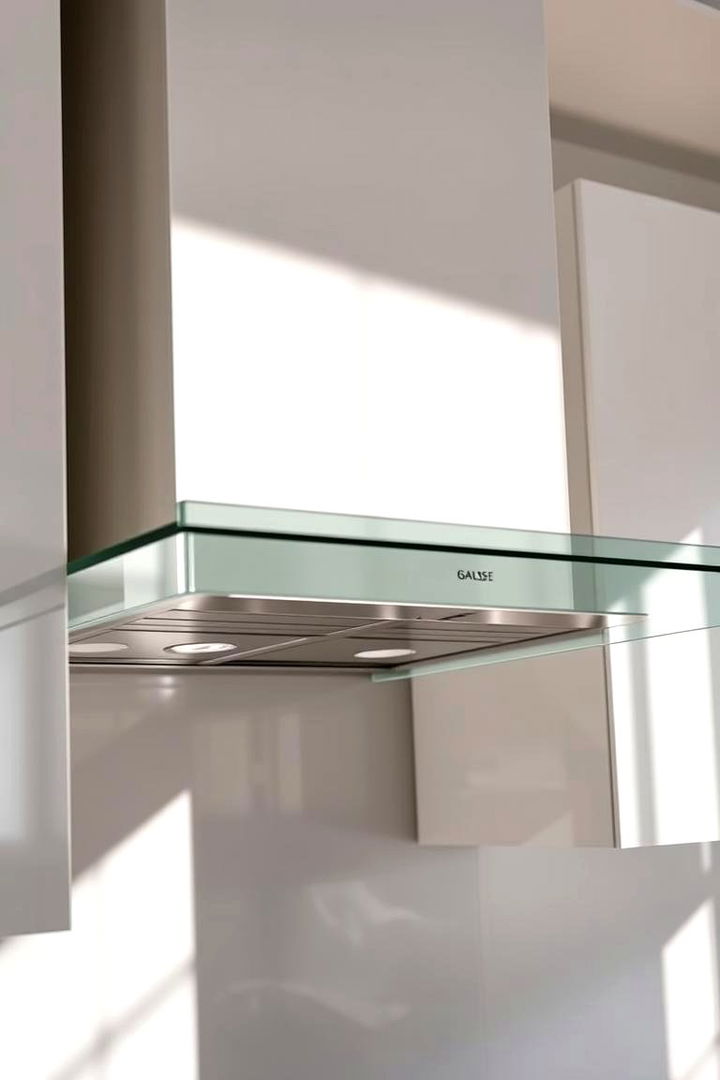Minimalist Glass Range Hood - 22 Range Hood Ideas