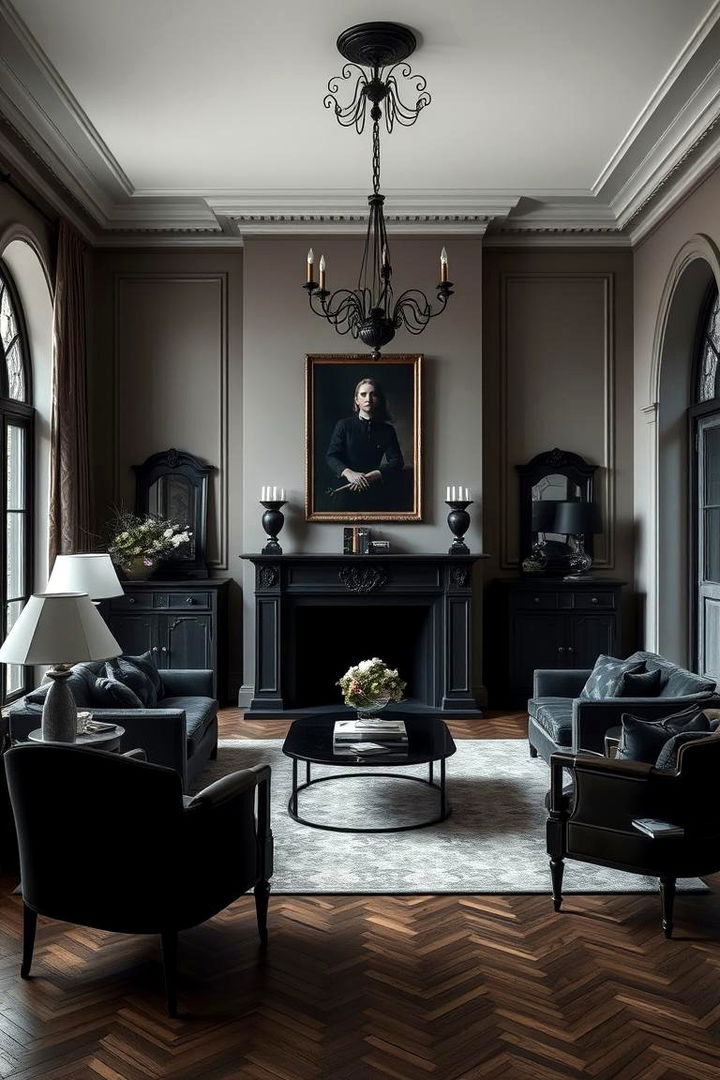 Minimalist Gothic Touches - 22 Moody Living Room Ideas
