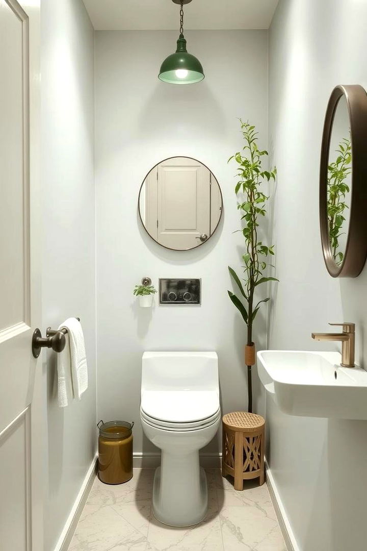 Minimalist Green Accents - 22 Green Powder Room Ideas