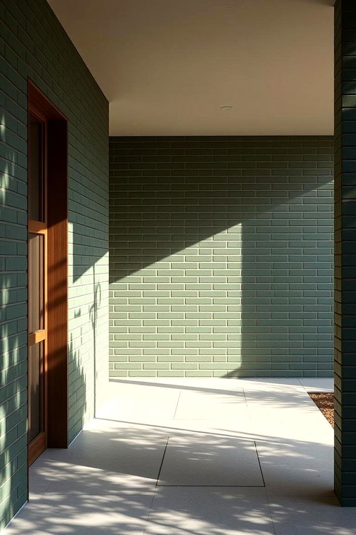 Minimalist Green Brick Aesthetics - 22 Green Brick Exterior Home Ideas