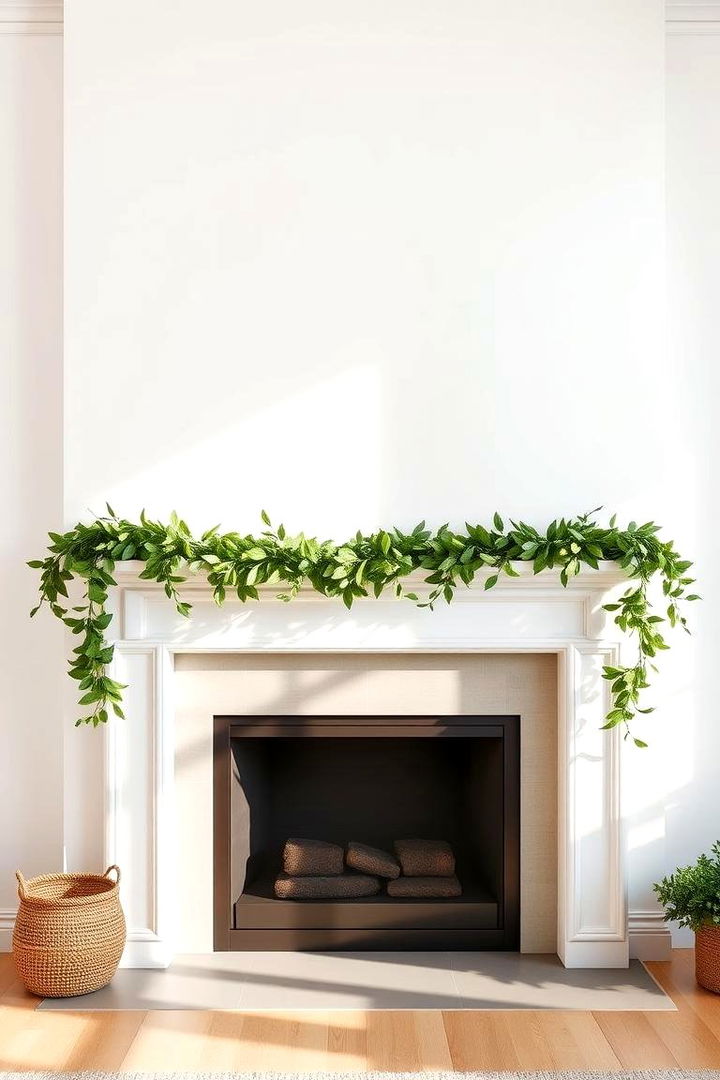Minimalist Green Focus - 22 Mantel Garland Ideas