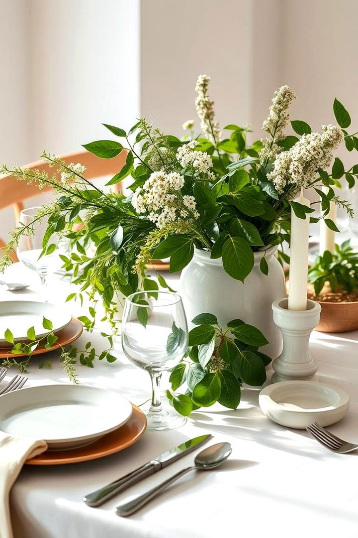 Minimalist Greenery Focus - 22 Wedding Table Decoration Ideas