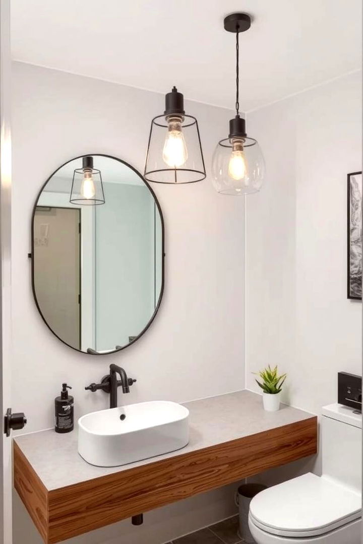 Minimalist Industrial Fusion - 22 Bathroom Pendant Lighting Ideas