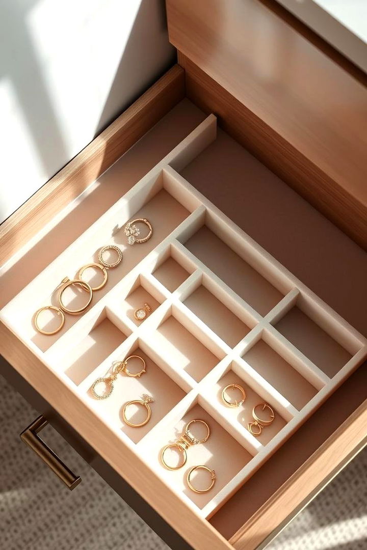 Minimalist Jewelry Drawer Insert - 22 Jewelry Storage Ideas