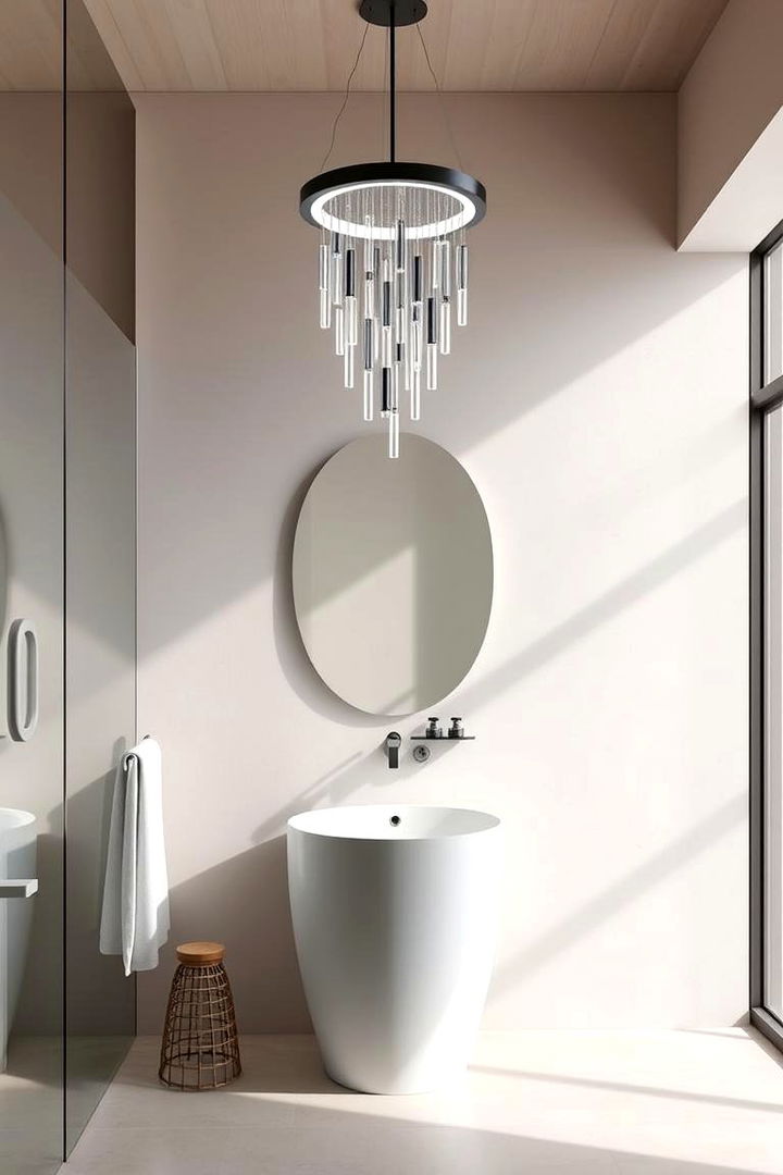 Minimalist LED Bathroom Chandelier - 22 Bathroom Chandelier Ideas