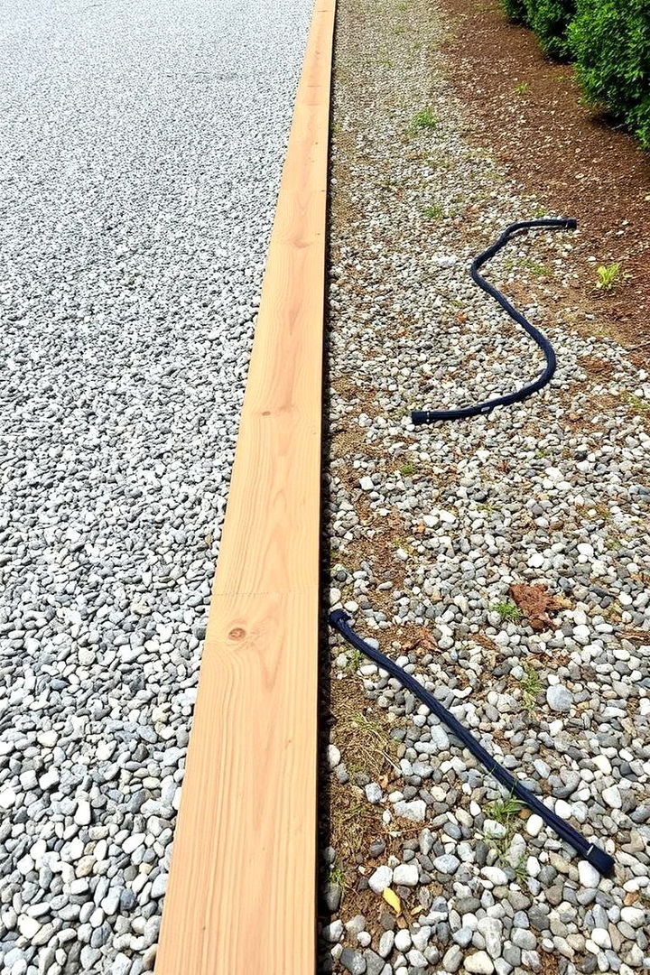 Minimalist Landscape Timbers - 22 Gravel Driveway Edging Ideas