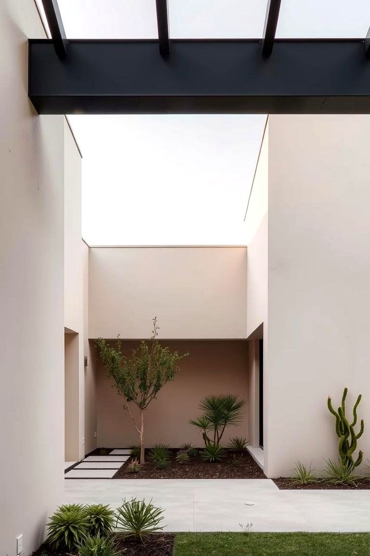 Minimalist Landscaping Integration - 22 beige and black house exterior ideas