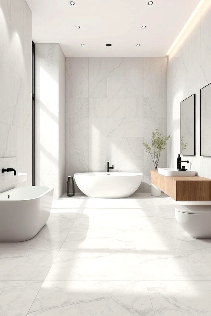 Minimalist Large Format - 22 Bathroom Tile Ideas