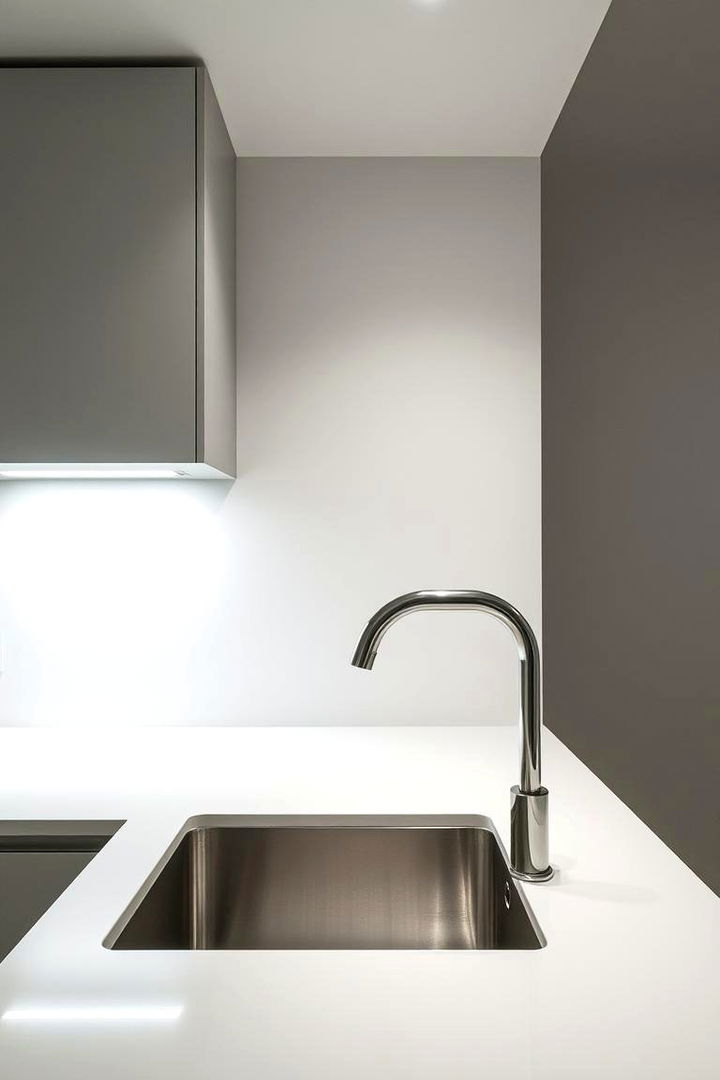 Minimalist Linear Lighting Along the Counter - 22 Kitchen Sink Lighting Ideas