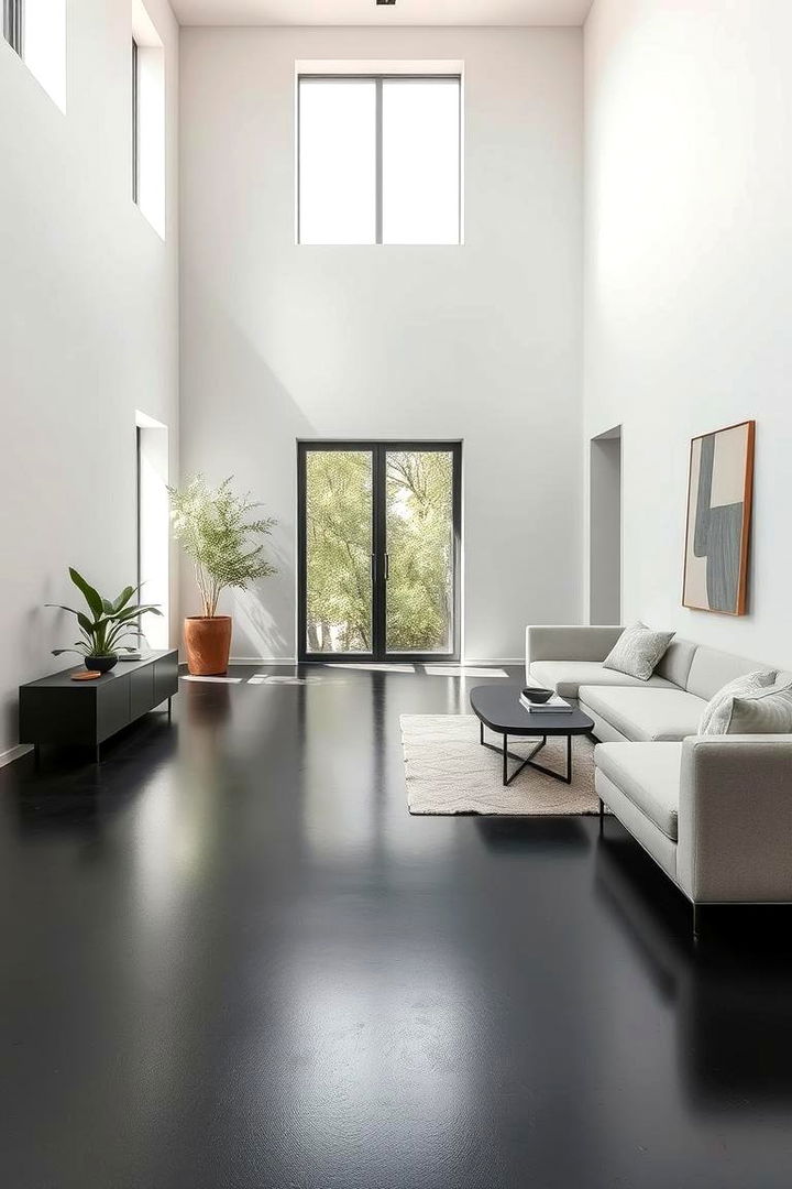Minimalist Matte Black Floors - 22 Black Floor Bedroom Ideas