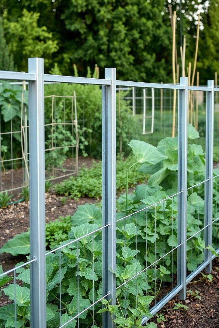 Minimalist Metal and Glass Fence - 22 Vegetable Garden Fence Ideas