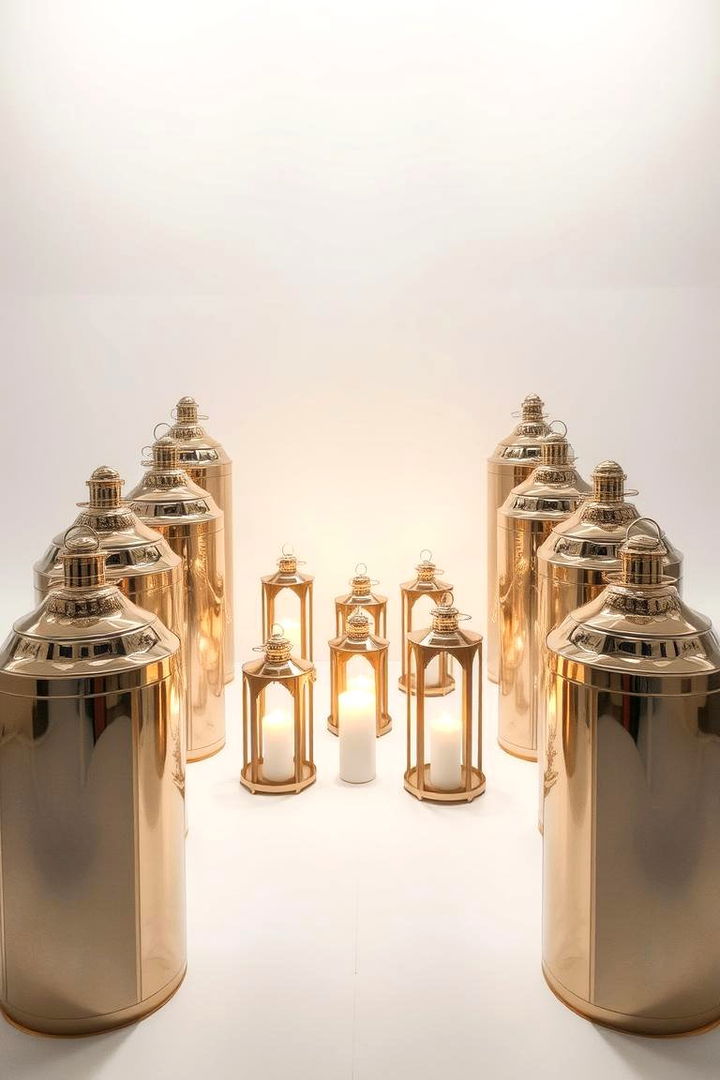 Minimalist Metallic Lantern Decor - 22 Lantern Decor Ideas
