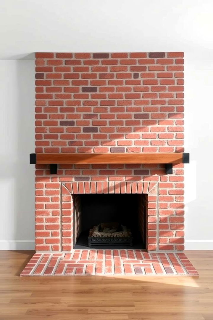 Minimalist Modern - 22 Painted Brick Fireplace Ideas