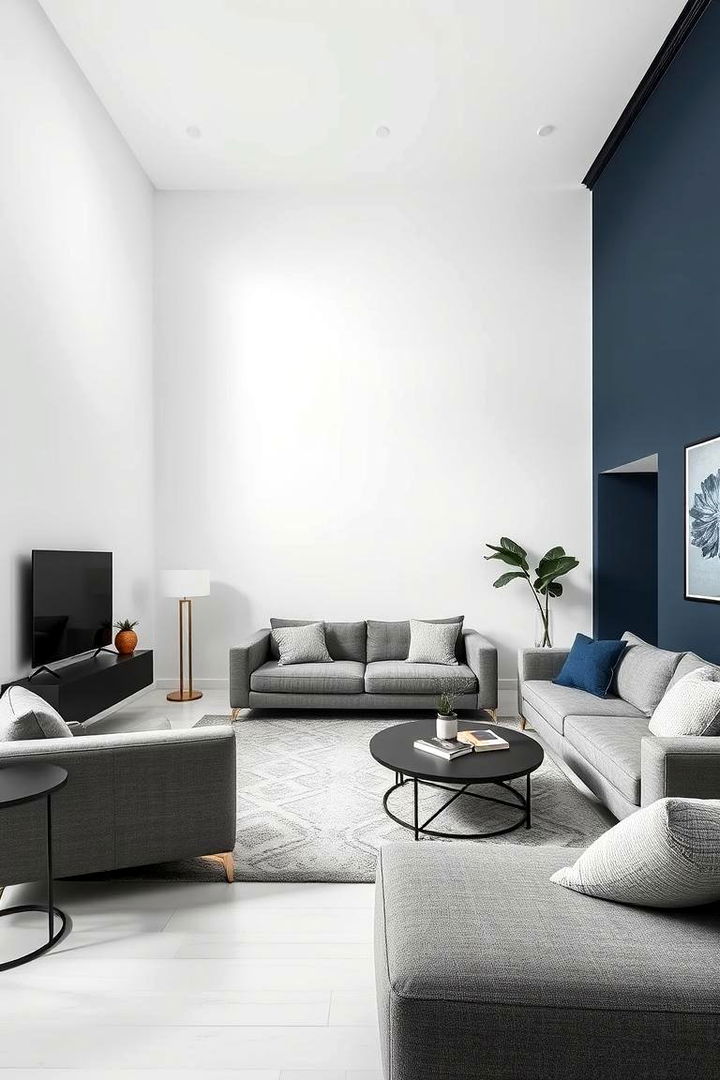 Minimalist Modern Design - 22 Navy Blue and Grey Living Room Ideas