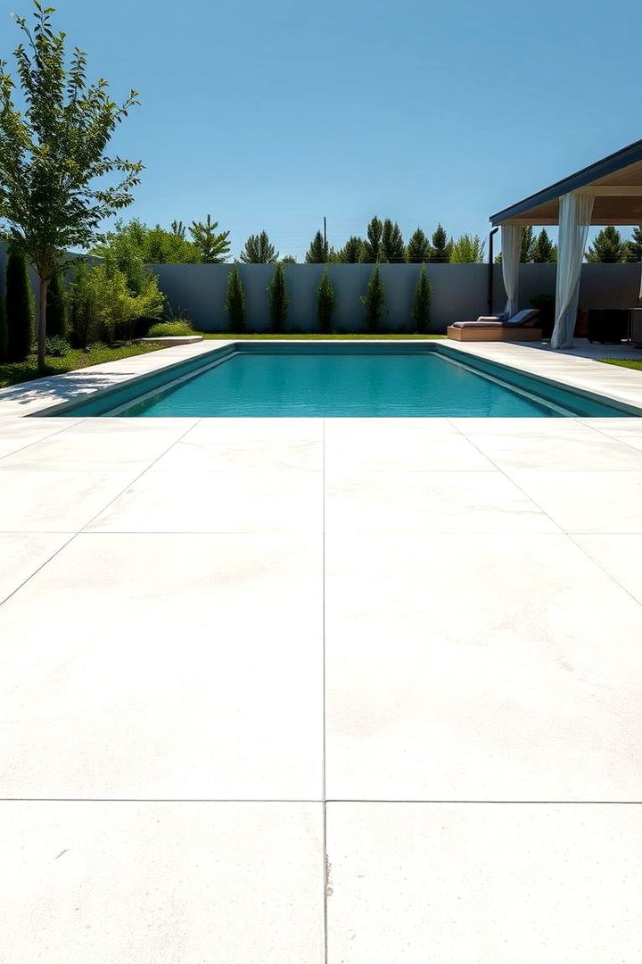 Minimalist Modern Finish - 22 Stamped Concrete Pool Deck Ideas