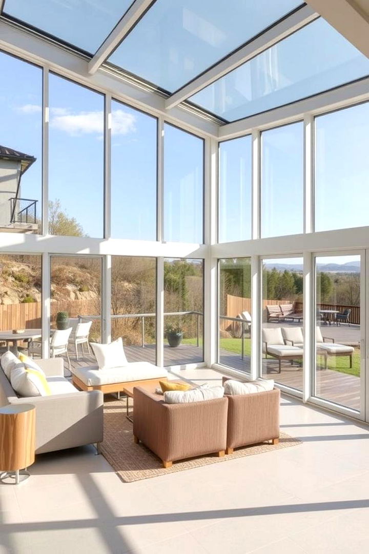 Minimalist Modern Layout - 22 Sunroom and Deck Combo Ideas