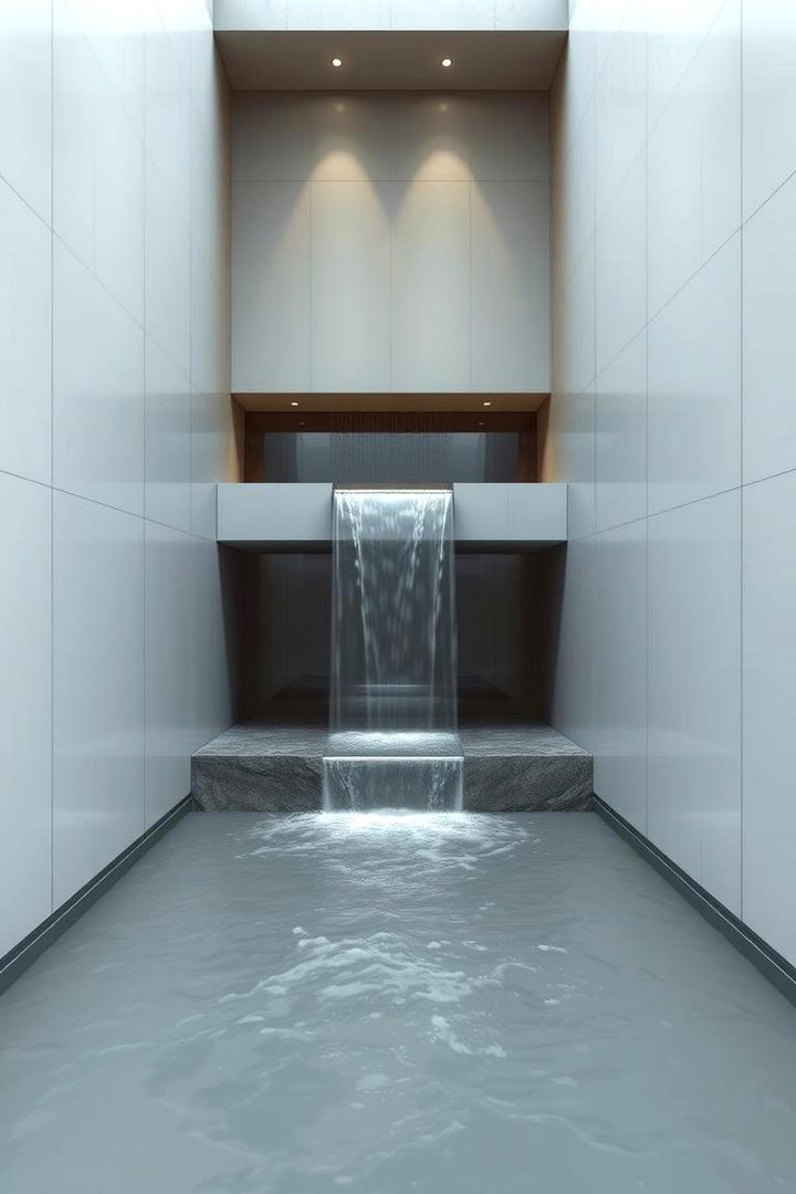 Minimalist Modern Waterfall - 22 Pondless Waterfall Design Ideas
