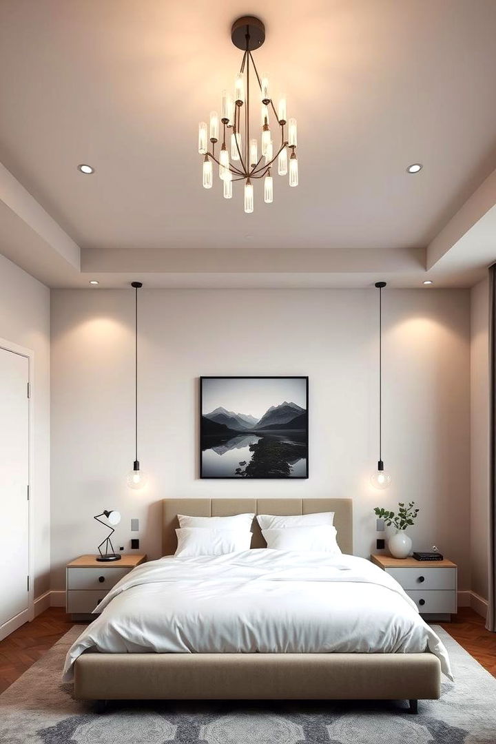 Minimalist Modern - 22 Bedroom Chandelier Ideas