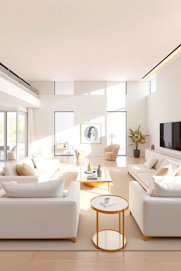 Minimalist Modernism Streamlined and Sophisticated - 22 Cream and Gold Living Room Ideas