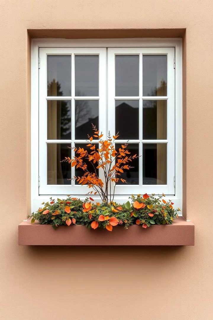 Minimalist Monochrome Autumn Window Boxes - 22 Fall Window Box Ideas