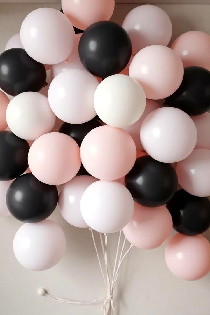 Minimalist Monochrome Balloon Centerpiece - 22 Balloon Centerpiece Ideas