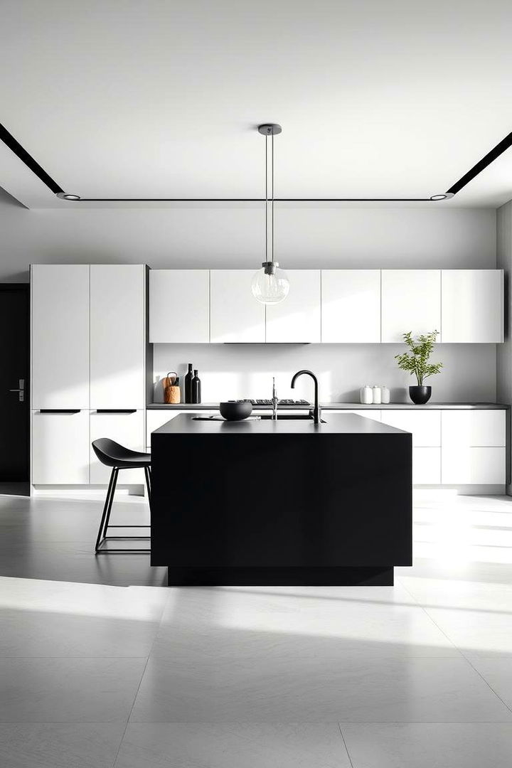 Minimalist Monochrome Magic - 22 Kitchen Island Color Ideas
