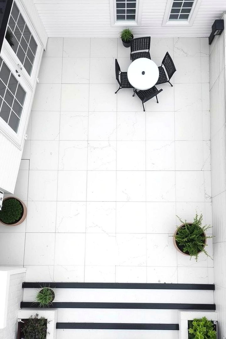 Minimalist Monochrome Style - 22 Stamped Concrete Patio Ideas