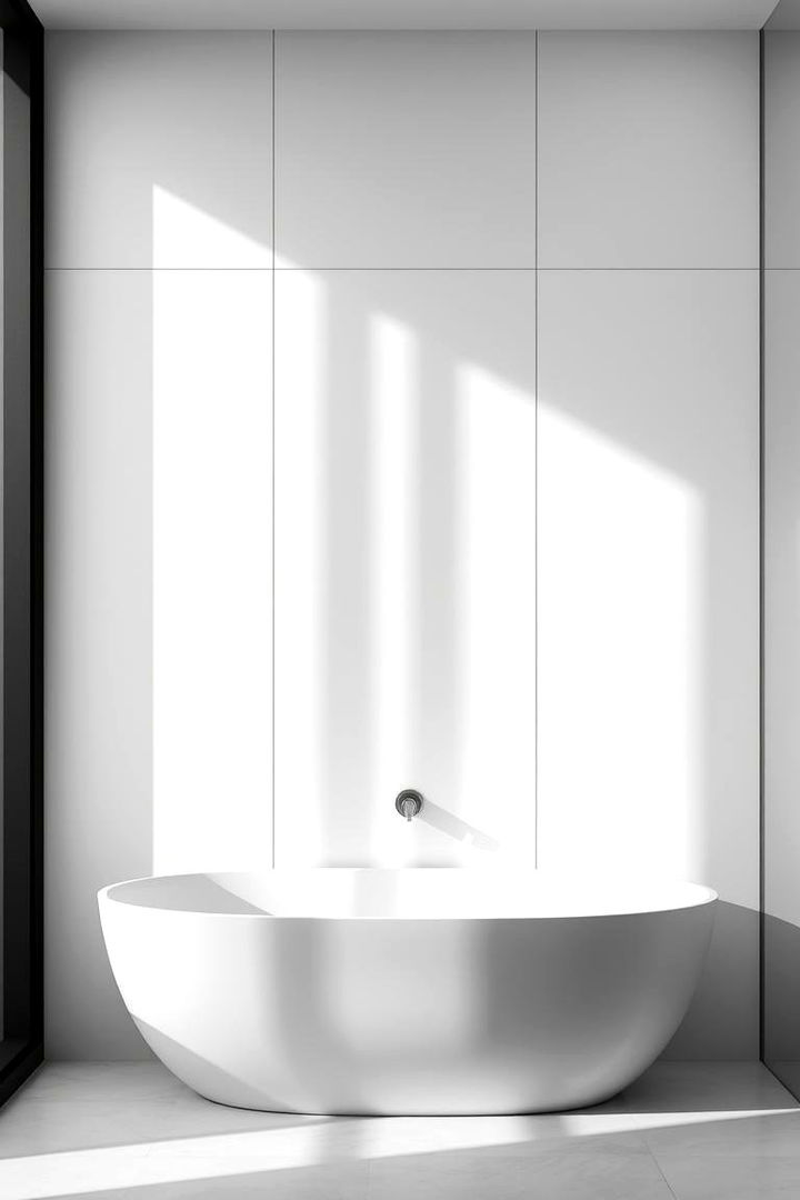 Minimalist Monochrome Walls - 22 Bathroom Wall Ideas