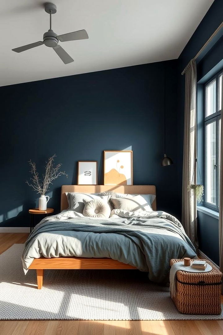 Minimalist Moody Blue - 22 Moody Blue Bedroom Ideas