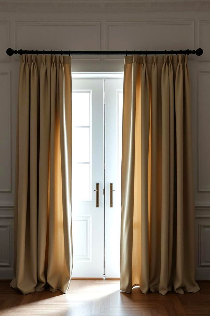 Minimalist Neutral Tones - 22 French Door Curtain Ideas