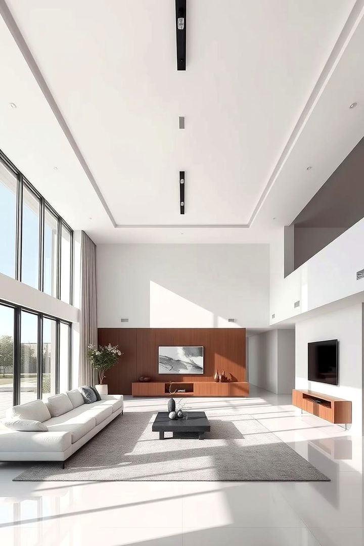 Minimalist Open Concept Ceilings for Clarity - 22 Living Room Ceiling Ideas