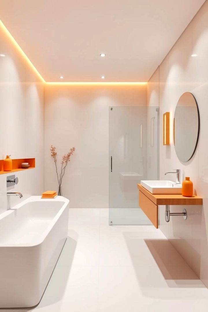 Minimalist Orange Designs - 22 Orange Bathroom Ideas