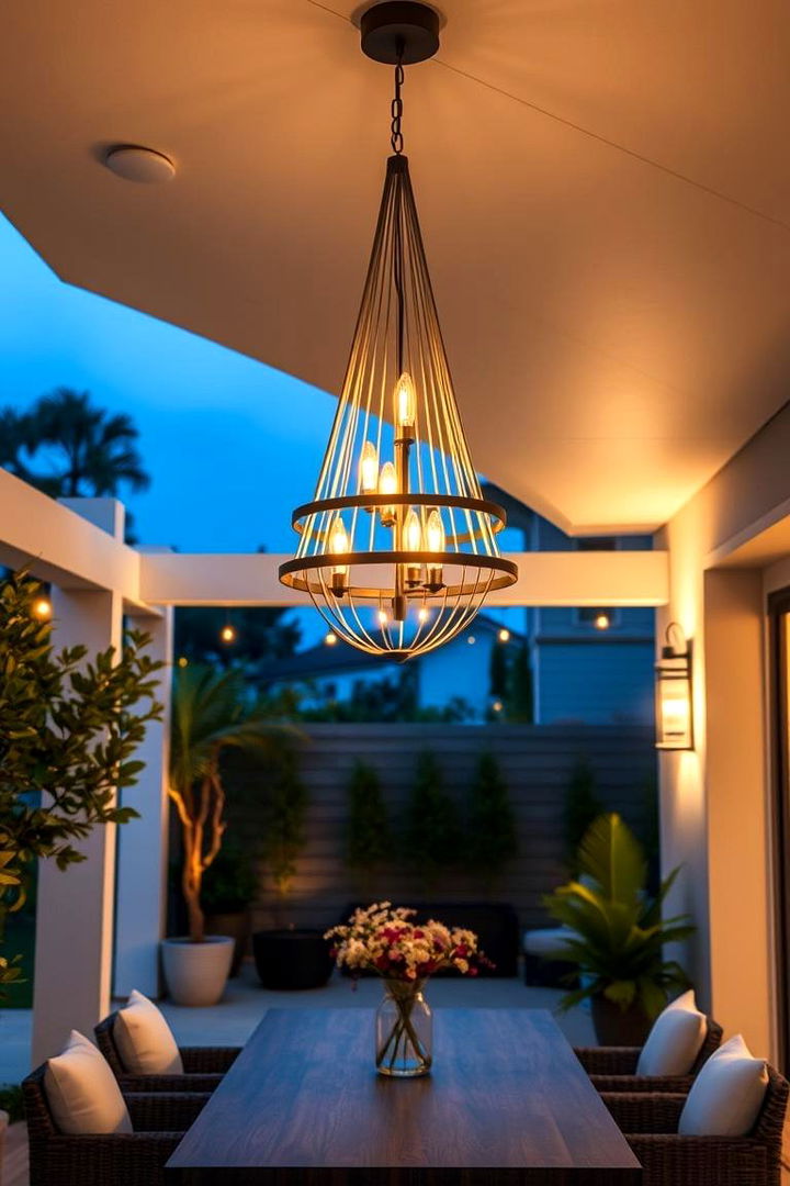 Minimalist Outdoor Chandeliers - 22 Backyard Lighting Ideas