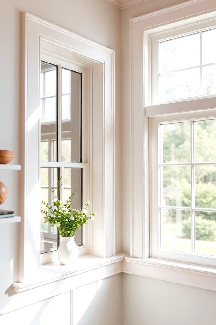 Minimalist Painted Trim - 22 Farmhouse Interior Window Trim Ideas