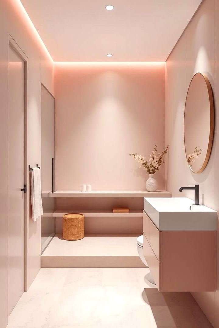 Minimalist Pink with Subtle Accents - 22 Pink Bathroom Ideas