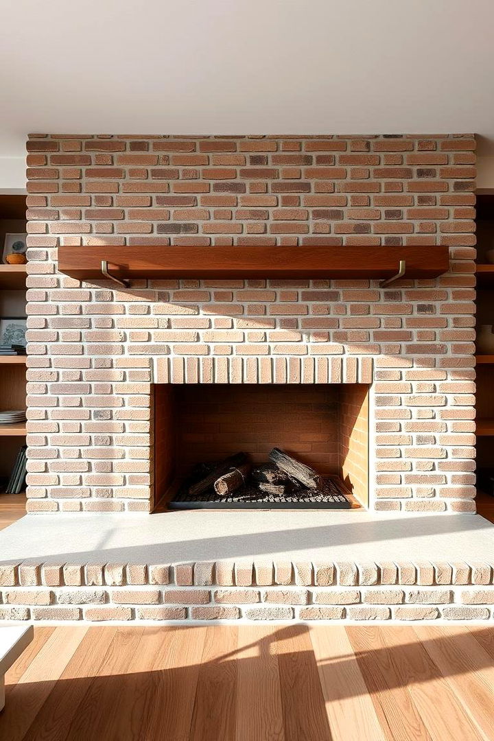 Minimalist Rustic Appeal - 22 Rustic Brick Fireplace Ideas