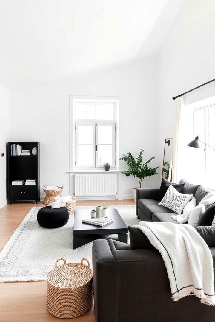 Minimalist Scandinavian Influence - 22 Black and White Living Room Ideas