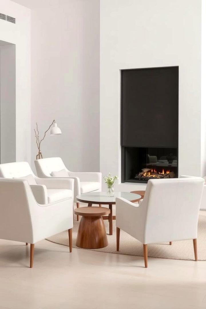 Minimalist Seating with Clean Lines - 22 Fireplace Seating Ideas