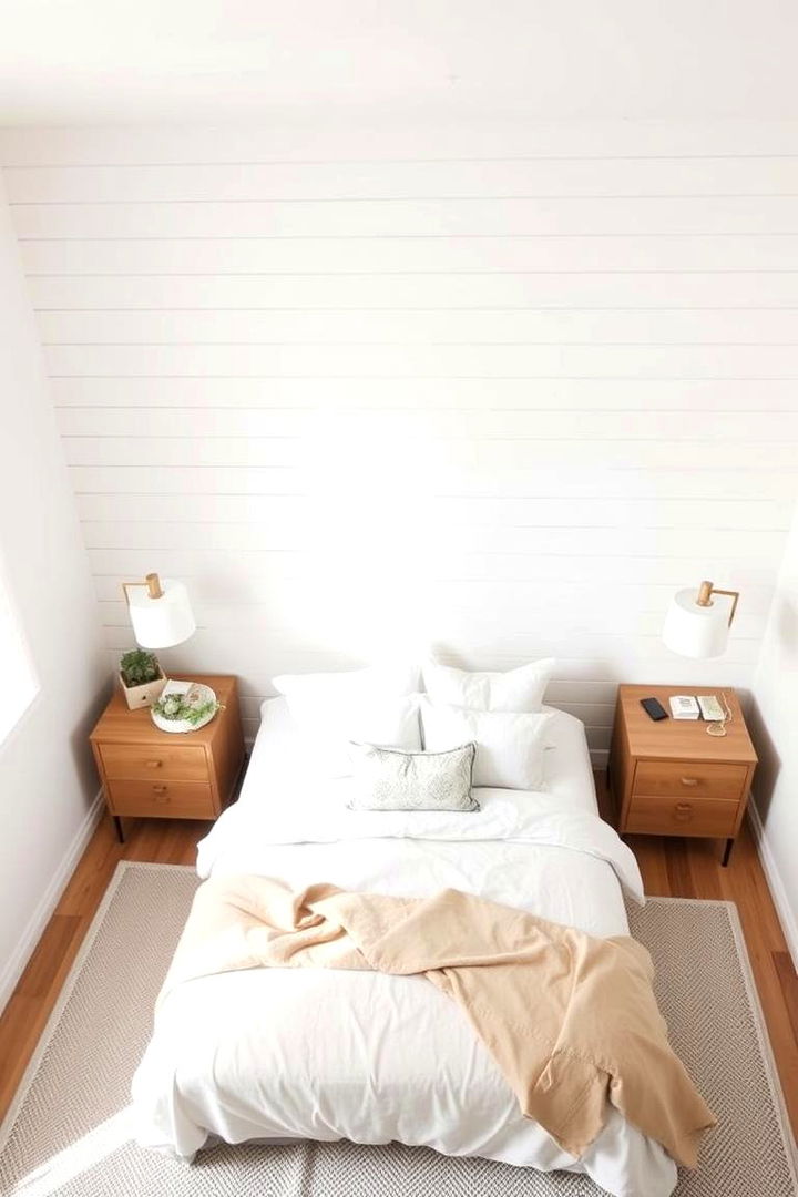 Minimalist Shiplap Backdrop - 22 Shiplap Bedroom Ideas
