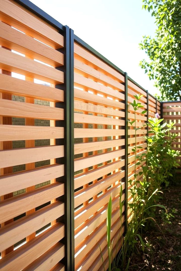 Minimalist Slatted Fence - 22 Small Garden Fence Ideas