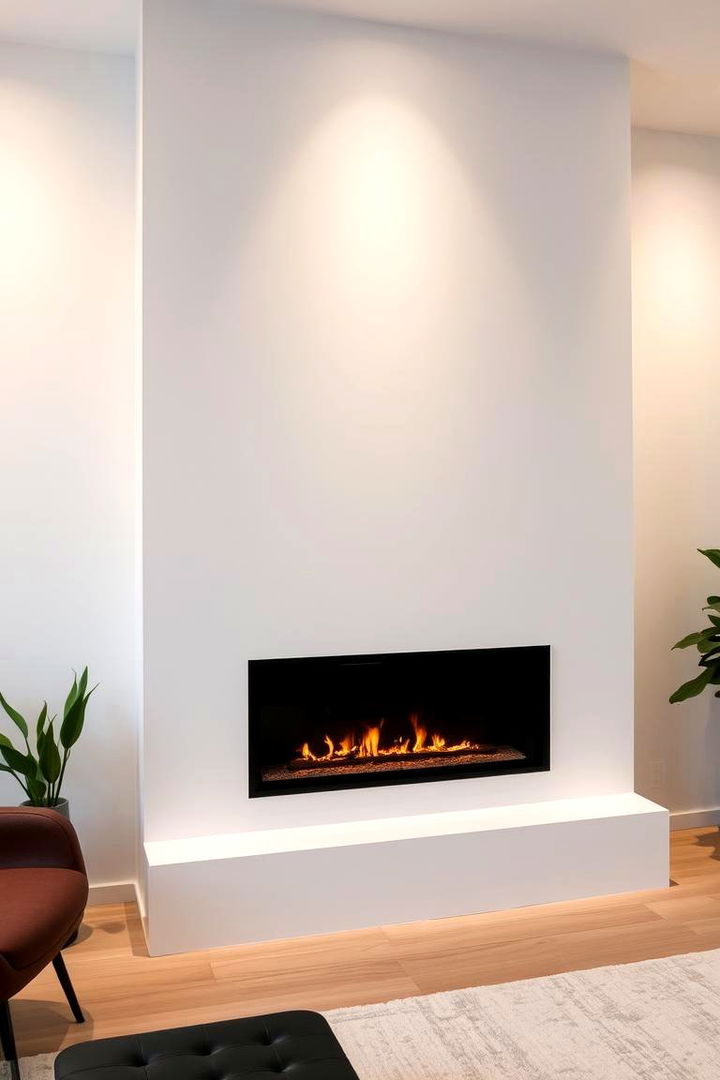 Minimalist Smooth Finish - 22 Fireplace Wall Ideas