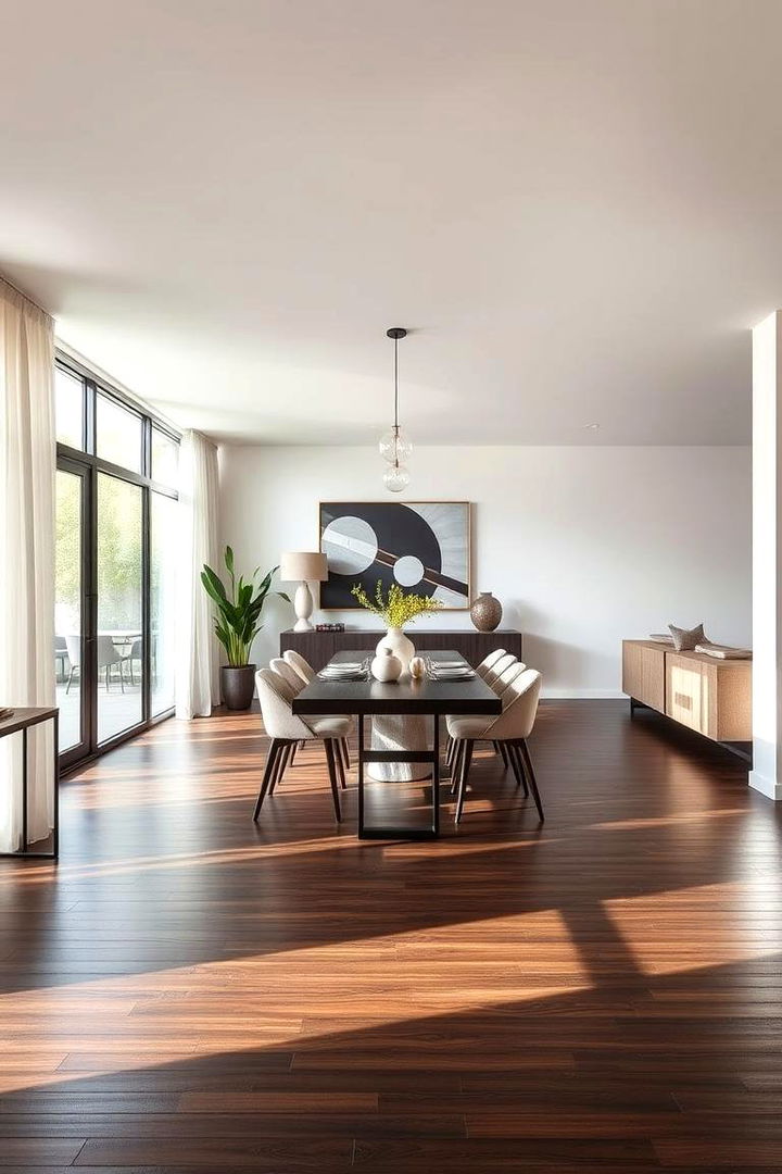 Minimalist Sophistic Touch - 22 dark wood floor dining room ideas