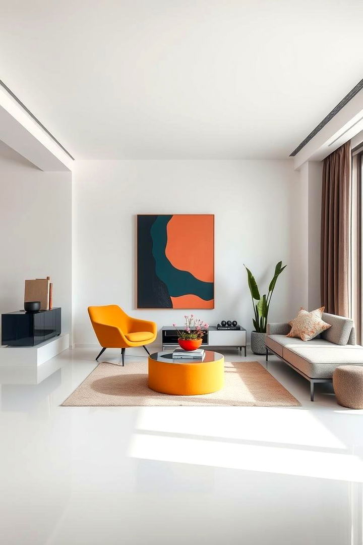 Minimalist Spaces with Bold Colors - 22 Colorful Living Room Ideas